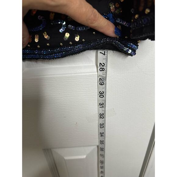 1980s Sequin beaded 46” bust Adrian Papell Dinner Jacket Large XL Cuple - Picture 5 of 5